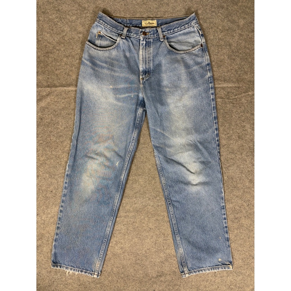 LL Bean Relaxed Fit Mens Jeans 32x29 Medium Wash‎ Blue Denim Cotton 134770